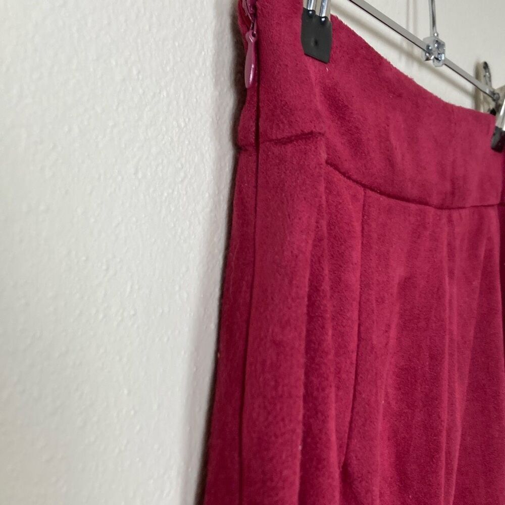Flying Tomato Burgundy Faux‎ Suede Wide Leg Flared High Waist Pants IP7451 Small - Picture 3 of 10